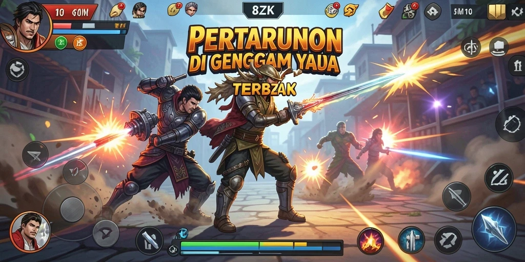 Tangkapan layar permainan 8ZK menampilkan aksi pertarungan yang intens.