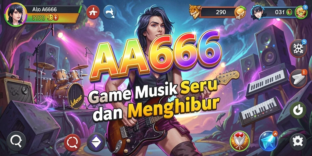 Screenshot gameplay AA666 menunjukkan momen seru saat bermain musik.
