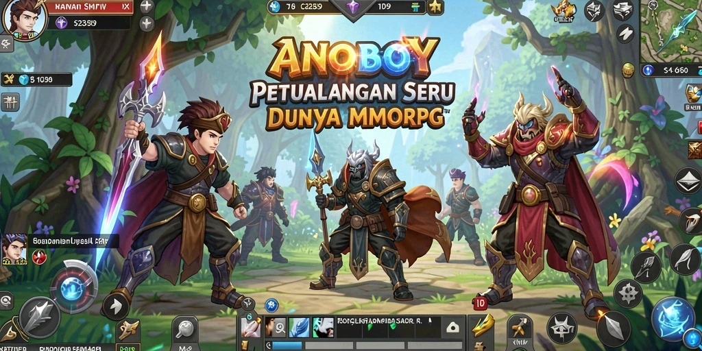 Tampilan gameplay ANOBOY yang mengasyikkan dalam dunia MMORPG.