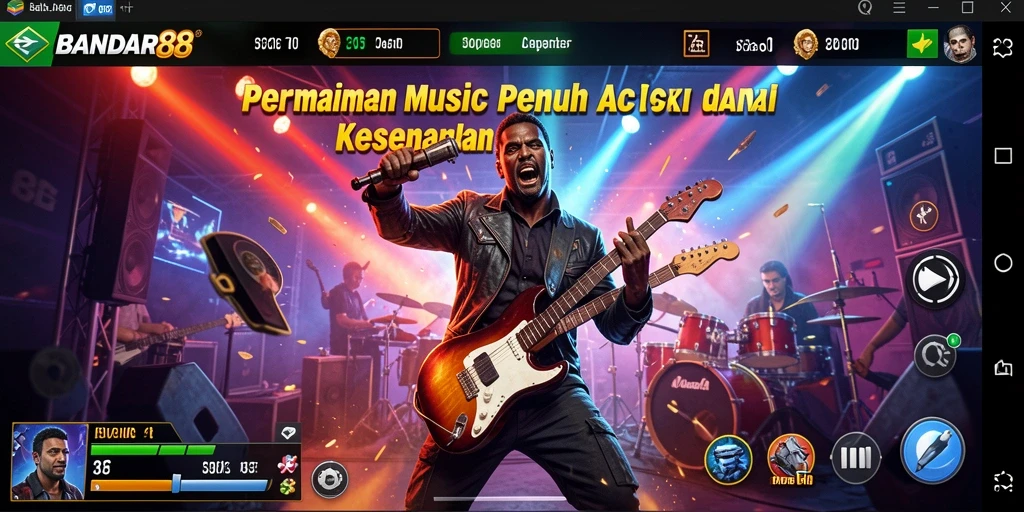 Tampilan gameplay yang menarik dari BANDAR88 dengan musik yang menggugah semangat.