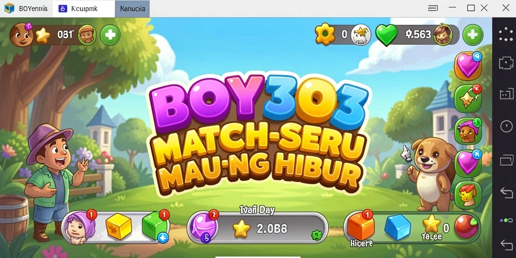 Tampilan gameplay seru dari BOY303 yang penuh warna.