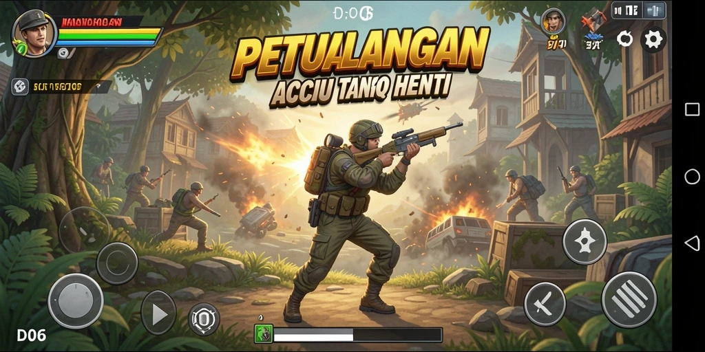 Tampilan aksi seru dalam gameplay D06 yang mendebarkan.