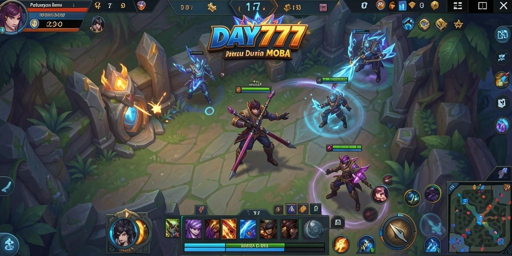 Tampilan gameplay seru dalam pertandingan MOBA