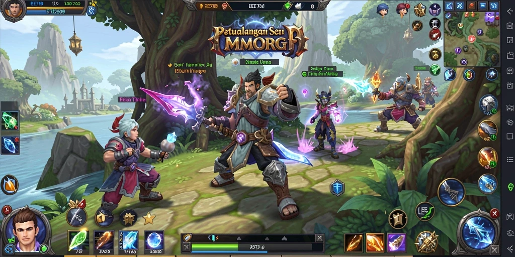 Tangkapan layar gameplay EE789 menampilkan petualangan mendebarkan di dunia MMORPG.
