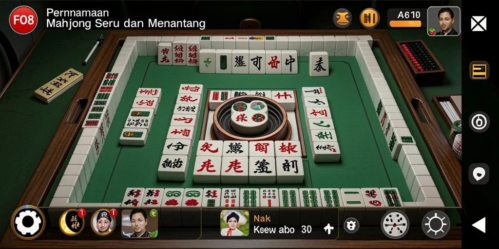 Tampilan gameplay FO8 yang menakjubkan dalam permainan Mahjong.
