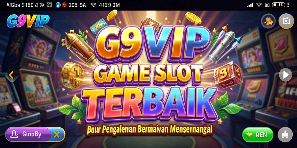 Tampilan gameplay G9VIP dengan beragam tema slot yang menarik.