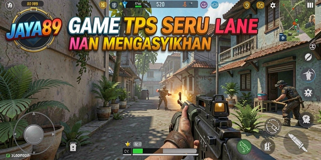 Screenshot utama menunjukkan aksi mendebarkan gameplay TPS
