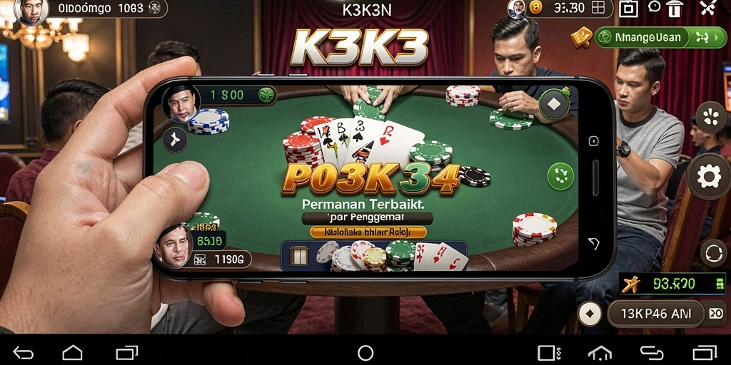 Tangkapan layar K3K3 menampilkan gameplay Poker yang seru.