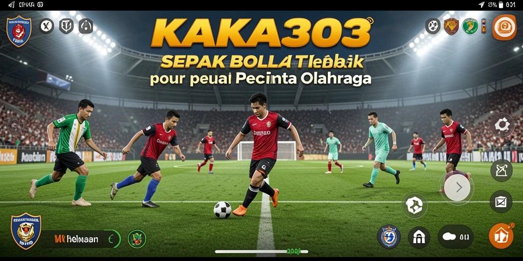Tampilan dalam permainan KAKA303 yang menampilkan aksi sepak bola seru.