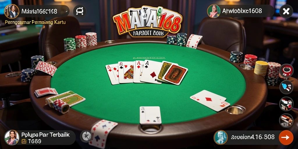 Tampilan gameplay poker yang seru dan interaktif di MAHA168.