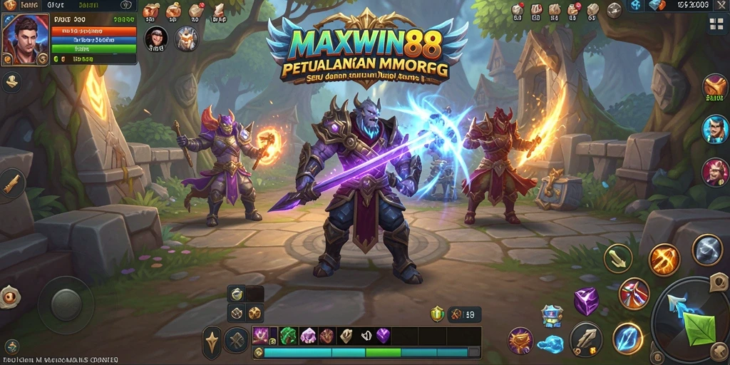 Tampilan gameplay seru dari MAXWIN88 dengan pertempuran epik dan petualangan menyenangkan.