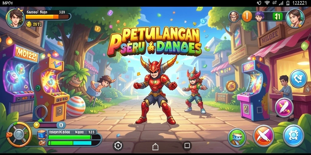 Screenshot MPO1221 menunjukkan gameplay Arcade yang penuh aksi dan seru.