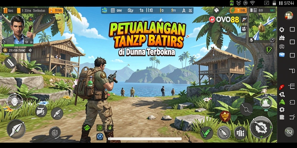 Screenshot gameplay OVO88 menunjukkan petualangan seru di dunia terbuka.