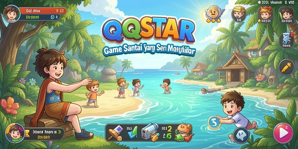 Tangkapan layar QQSTAR menampilkan gameplay yang asyik dan menghibur.