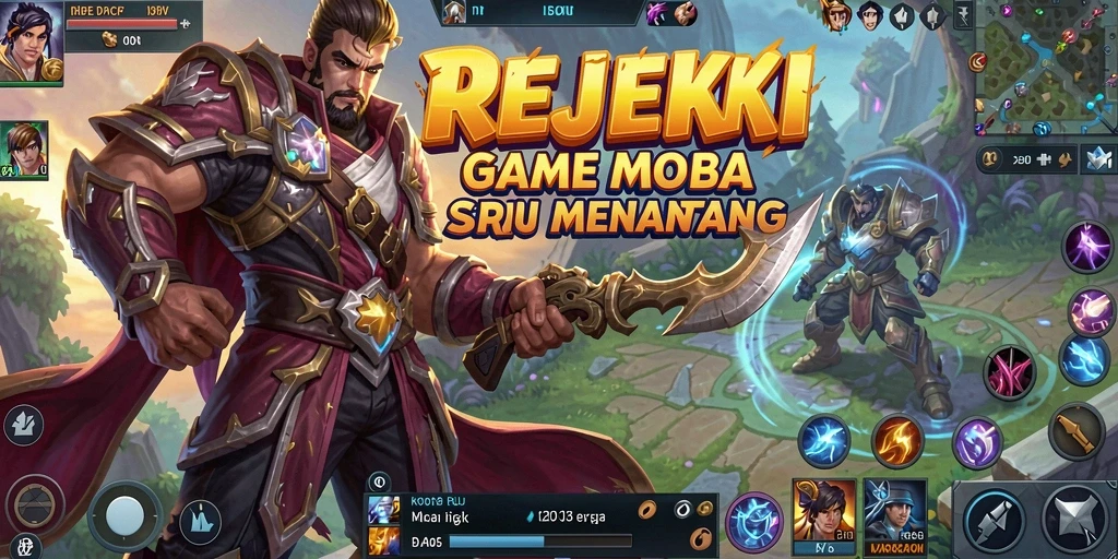 Tampilan seru gameplay REJEKI dalam pertempuran MOBA.