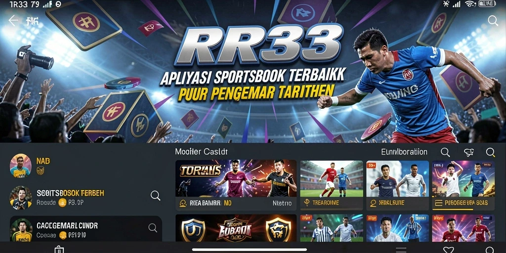 Tampilan gameplay Sportsbook di aplikasi RR33 yang menarik.