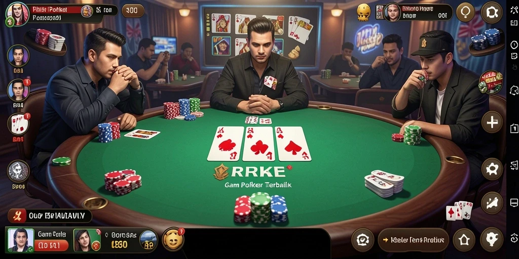 Tampilan gameplay Poker yang mendebarkan di RR44.