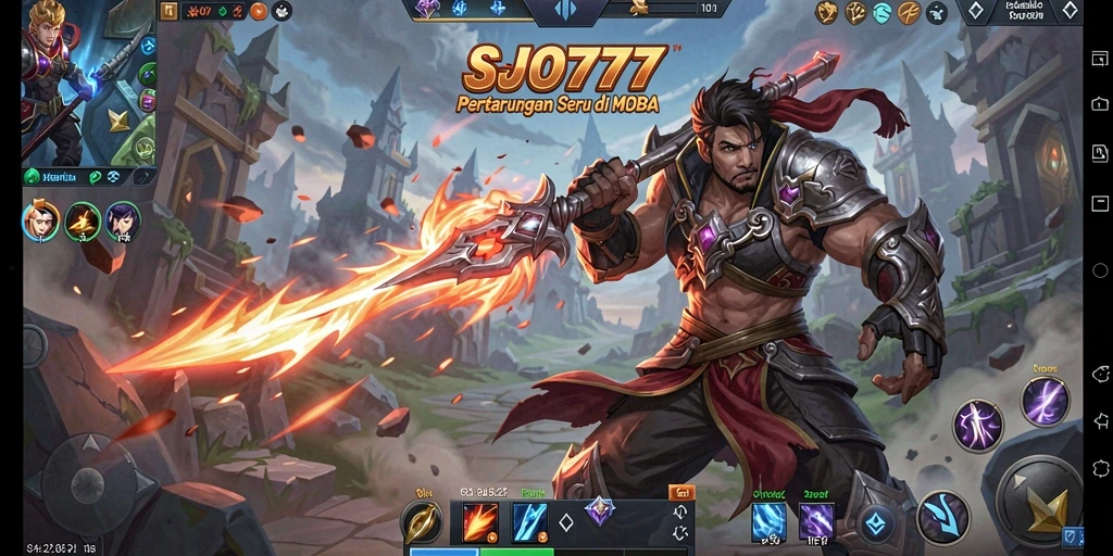 Screenshot gameplay SJO777 yang menampilkan pertarungan epik antar tim.