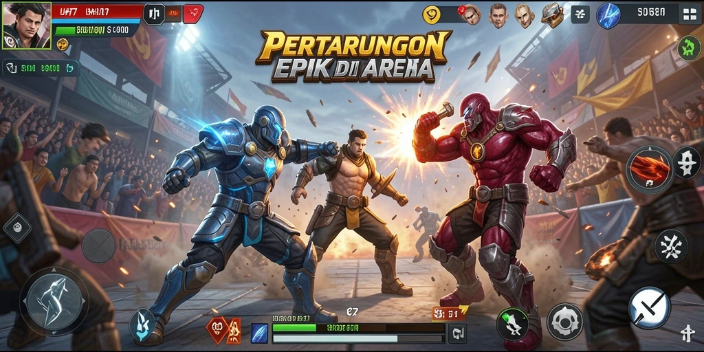 Gambaran gameplay UH77 dengan aksi pertarungan yang intens.