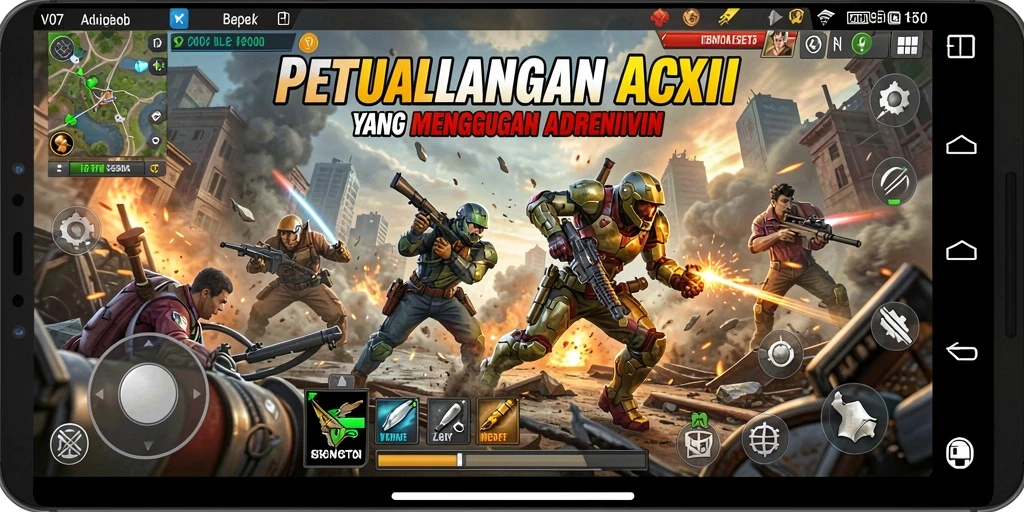 Screenshot menampilkan aksi seru gameplay V07 dengan grafis menakjubkan.