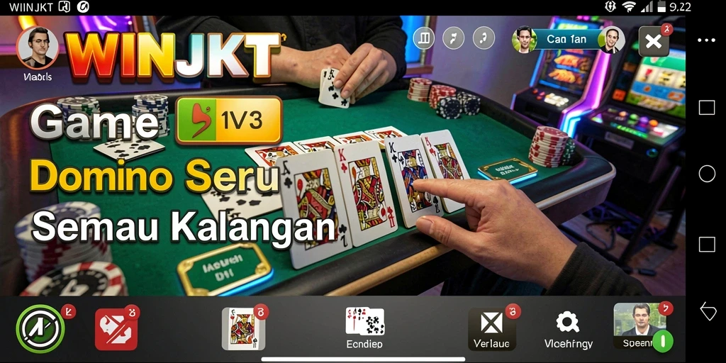 Tampilan gameplay seru di WINJKT dengan kartu domino.